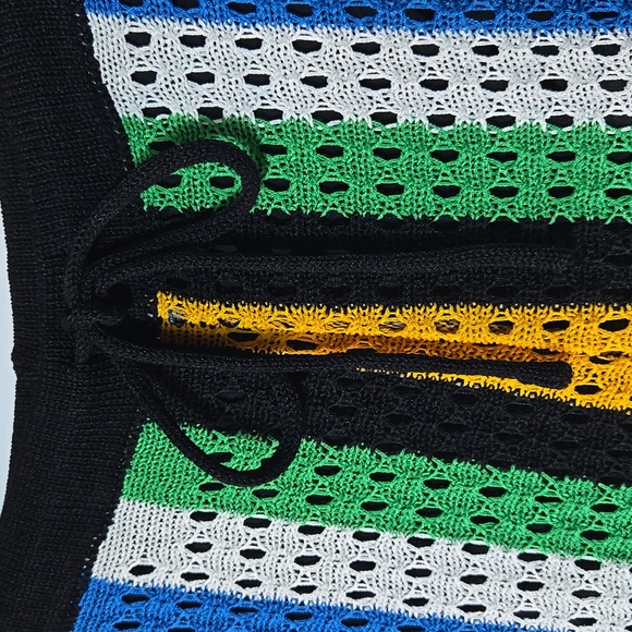 Simon Miller Mango Striped Openwork Knit Trouser Coastal Beach Vacation Boho - Picture 6 of 16